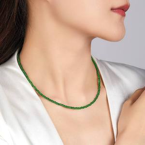Natural Jadeite 3mm Bead <b>Jade</b> Necklace and Bracelet Fashion Women's Jewelry Original Design Gift of Appraisal Certificate C041 - Product Image 3
