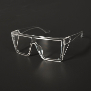 LMA ANSI Z87.1 Custom Logo Brand Transparent Goggles INS Oversize Frame Square UV400 Unisex High Quality 2025 Safety <b>Sunglasses</b> - Product Image 5