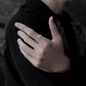 Anello 925 uomo con nodo celtico ossidato in argento <span class=keywords><strong>Sterling</strong></span> 7-10 di alta gioielleria - Product Image 5