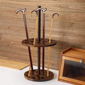 Étagère de rangement en bois, ronde, à 2 niveaux, sur pied, multifonctionnelle, pour salon, durable - Product Image 1