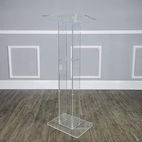Atril Redondo Clásico de Acrílico Transparente para Púlpito, Podio, Soporte para Eventos, Recepción, Mostrador de Anfitriona, Uso Portátil en Iglesias