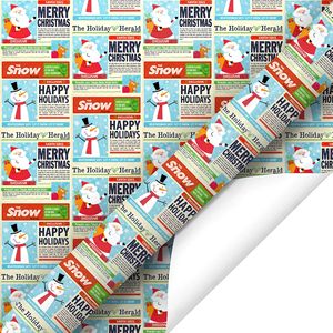 Snowman Pattern Wrapping <b>Paper</b> Roll Multi-size Christmas Wrapping <b>Paper</b> Roll Santa Pattern Party Gift Box Packaging - Product Image 1