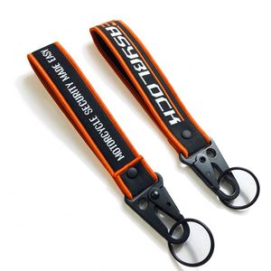 Polyester Webbing Lanyard Promotion Gift Chain <b>Custom</b> Logo Personalized 6-Color Woven Iron Carabiners <b>Key</b> - Product Image 3