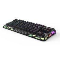 TFT ekran ile Hollow skeleton skeleton değiştirilebilir Tri modu kablosuz + kablolu + BT oyun şarj edilebilir mekanik klavye RGB
