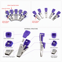 Adaptateur de câble d'électrocardiographe double fonction spécifique aux animaux de compagnie, avec clip et capuchon de queue violet en cuivre nickelé