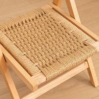 Chaise pliante en bois massif DISHI avec assise en corde tressée, légère, pour la maison, chaise de salle à manger Mahjong
