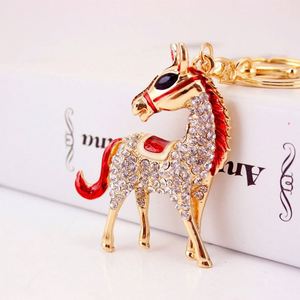 2026 Souvenirs Cute Rhinestone Embellished Colorful Little Horse Keychain Zinc Alloy Animal Accessory Bags and Keychains Model - Product Image 4