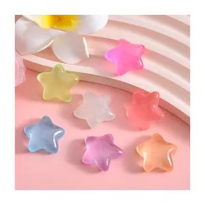 Proveedor chino estrella de mar luminosa que brilla en la oscuridad juguete Mini resina estrella de mar pequeño brillo juguete acuario decoración Accesorios