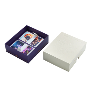 High Quality Game Card Package Rigid White Two Piece <b>Box</b> Coated Paper Insert Emboss Logo for Gift <b>Box</b> - Product Image 3