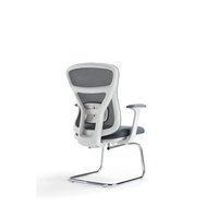 Chaise de bureau ergonomique JOHOOFURNITURE avec base cantilever, cadre blanc, vente en gros pour bureau à domicile, coussin épais confortable