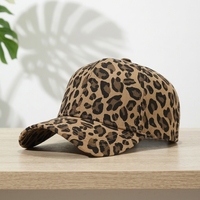 Gorra de Béisbol de 6 Paneles con Logotipo Personalizado al por Mayor, Estampado de Camuflaje y Leopardo, 100% Algodón, Estilo Vintage Occidental, Hebilla Metálica para Marcas, Venta al por Mayor