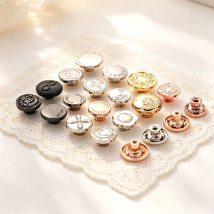 Bulk Wholesale Zinc Alloy Metal Snap <b>Buttons</b> Custom Color Logo Fastener <b>Buttons</b> for Garment Apparel Bag Hardware - Product Image 2