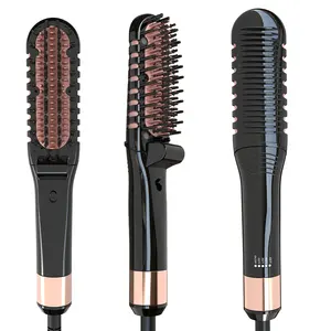 Peigne electrique Fast Ceramic Heating Hair Straightening Brush Portable Electric Straightening Comb Hair Straightener Brush