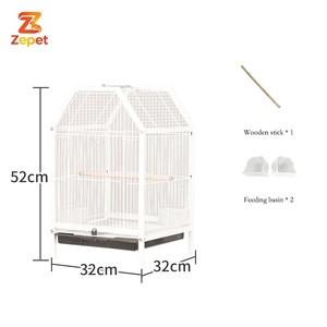 Meilleures ventes Cage à oiseaux moderne de luxe en acier inoxydable, style champignon, avec moules de mousse, pour perroquets et pigeons, mangeoire - Product Image 3