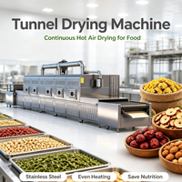 Séchoir tunnel automatique à air chaud haute efficacité pour fruits, légumes et noix, à circulation uniforme et vitesse réglable, de qualité alimentaire