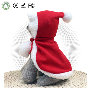 क्रिसमस के पालतू केप हुक हुक सेट कुत्ते ठोस पॉलिएस्टर पर्यावरण के अनुकूल गर्म कोट पोशाक हाथ धोने अवकाश सामान - Product Image 1