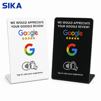 Carte de commentaires Google SIKA 12 cm en PVC acrylique, autocollant de table à détection inductive, étanche, compatible NFC, pour hôtels et restaurants