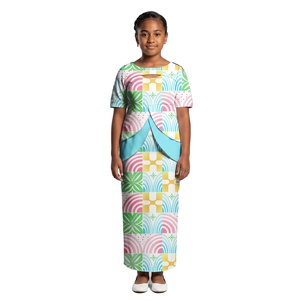 Vestido Puletasi Samoano para Niña, Diseño Tribal Tapa, con Cuello Recortado, Ropa Infantil para Fiesta, Iglesia, Estilo Polinesio - Product Image 1