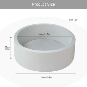 Piscine à balles ronde douce gris clair pour intérieur et extérieur, idéale comme cadeau pour bébés, enfants et tout-petits - Product Image 4