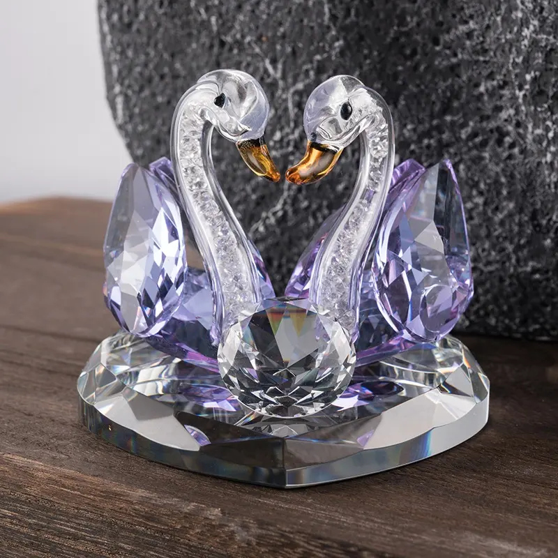 Groothandel Feng Shui Crystal Mandarijn Eenden Zwaan Standbeeld Voor Liefde En Trouw De Auto Decoratie