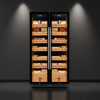 Humidor de Luxe Grand Format pour Cigares, Armoire Réfrigérée Moderne à Compresseur, Humidificateur Double Zone Contrôlé par Application, Capacité 800L, Usage Domestique