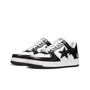 Exclusiva Colección de Zapatos Deportivos BAPEs <span class=keywords><strong>Dunk</strong></span> Skateboard Juveniles Negros de PU, Estilo Casual Moderno, Diseño de Contraste, de Caña Baja, Resistentes al Desgaste, para Primavera - Product Image 5