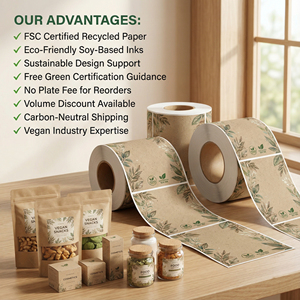 Rouleau d'étiquettes alimentaires autocollantes écologiques, autocollant personnalisé pour produits naturels et biologiques pour les marques végétariennes et écologiques - Product Image 5