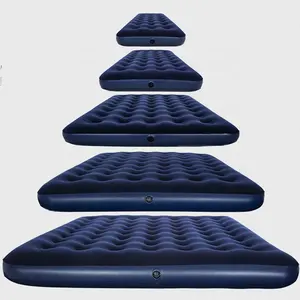 PVC Air Mattress Durable Blow Up Airbed Flocking Inflatable Mattresses Folding Portable Home Garden Beach Travel Outdoor Camping