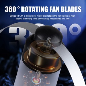 Ventilador Repelente de Moscas con Luz, Recargable, para Exteriores, Lámpara Repelente de Moscas de Escritorio, Mantiene Alejadas a las Moscas para Acampar y Hacer Picnic, Lámpara de Escritorio Giratoria - Product Image 5
