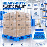Palette en plastique renforcé d'acier robuste HUADING 1400*1100*150 mm pour le stockage et l'entreposage en rack