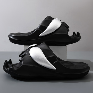 Sandales d'été en EVA pour hommes, antidérapantes, respirantes, à semelle épaisse, tongs d'extérieur, taille 36-45, noir et blanc cassé - Product Image 2