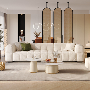 Juego de sofá Seccional de muebles de sala de estar de tela de tecnología de diseño minimalista de tipo Nórdico - Product Image 4