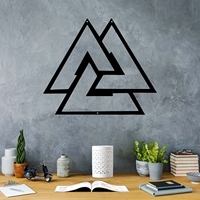 Valknut Mythologie nordique Art mural en métal Odin WJD28 Symbole pour la décoration de la maison ou du salon Caractéristique de suspension