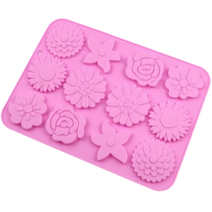 <b>Baking</b> Factory Stock 12 Hole Different Flower Shape Pudding Mold <b>Silicone</b> Cake Mold Soap Making Molds Candle Soap Resin <b>Silicone</b> - Product Image 5