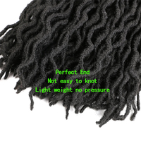 Extensions de cheveux synthétiques tressées en gros, style Ombre Faux Locs, Dreadlocks, Gypsy Locs, Goddess Locs, ondulées, teintes, pour crochet