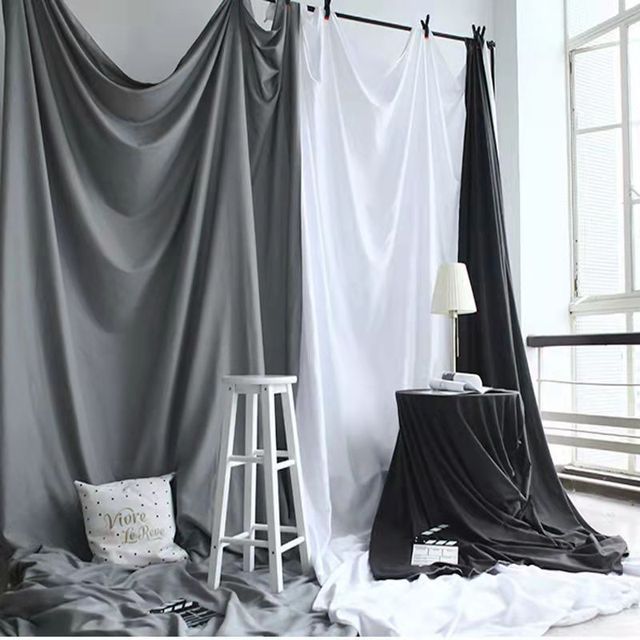 Thicken 95g/m2 Photography Backdrops Cloth White Grey Background Screen Life Photoshoot Fotos Live Broadcast Fotografia Curtain