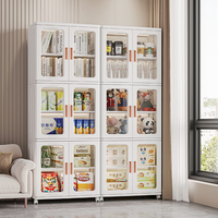 Rmier Armoire de rangement multifonction en plastique transparent épaissi multicouche pour snacks, jouets et articles de bébé