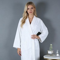 Albornoz de Hotel y Casa de Huéspedes 100% Algodón Terry - Grueso, de Algodón Puro, Suave, Absorbente, para Hombres y Mujeres