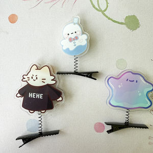 Pinzas para el pelo personalizadas de dibujos animados bonitos de <span class=keywords><strong>Anime</strong></span> LADS, pinza de resorte de Metal, horquilla acrílica, pinzas para el pelo para niñas encantadoras, accesorios de regalo - Product Image 4