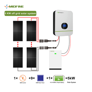 Sistema Solar Híbrido Midfine de 5000w 5kva 5kw para Uso Fuera de la Red, con Buena Calidad para el Hogar - Product Image 6
