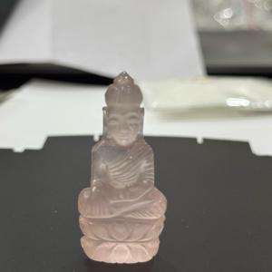 Colgante de Cuarzo Rosa Natural con Tallado de Buda, Escultura de Gema Tallada a Mano Antigua, Coleccionable, Venta al por Mayor, Regalo, Decoración, Calidad AAA - Product Image 4