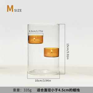 Creative <strong>Windproof</strong> Glass Candlestick Heat Resistant Glass Cylinder <strong>Candle</strong> <strong>Holder</strong> - Product Image 6