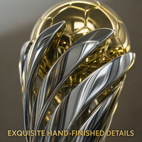 Trophée de football de conception récente en alliage de zinc, personnalisable avec gravures pour compétitions prestigieuses