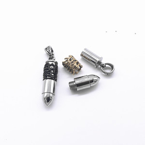 yunnique Titanium Steel Bullet Pendant <b>Necklace</b> Unisex Openable Gold Black Stainless Steel Gift Jewelry for <b>Couples</b> - Product Image 3