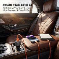Chargeur de voiture double USB 38W PD QC3.0 avec logo personnalisé, chargeur rapide en fibre de carbone, adaptateur allume-cigare