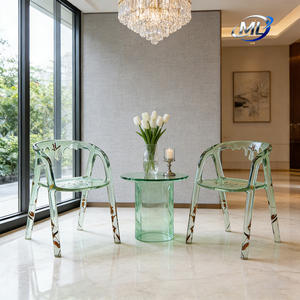 Modern Transparent Resin Leisure Chair with Teardrop Backrest Light Luxury Design for Living Room & Bedroom Home Furniture - Product Image 5