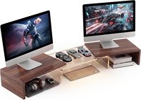 Support de Moniteur en Acrylique pour Ordinateur à Angle Réglable Haute Clarté, Organisateur de Bureau, Compatible iPad, Support pour Tablette PC et Clavier