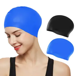 Swim Caps For Long Hair Durable Silicone Swimming Caps For Women Men Adults Youths Kids Easy To Put On And Off Swim Caps