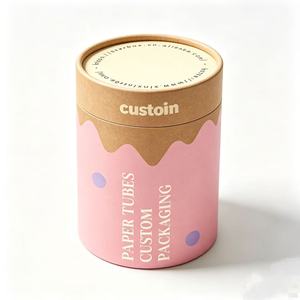 Custom Logo Paper Tube Cylinder Gift Box, Eco Round Paper Can Packaging for Perfume Skincare and Cosmetic Makeup - Product Image 1