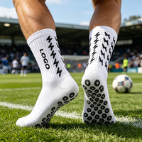 Chaussettes de football en coton personnalisées OEM, douces, épaisses, absorbant les chocs, unisexes, antidérapantes, avec logo.